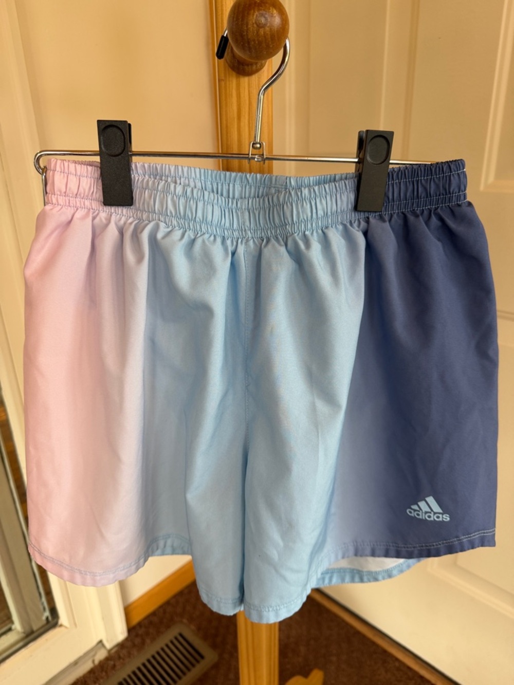 Adidas Youth 16 Ombré Athletic Shorts - Pink, Light Blue, Navy